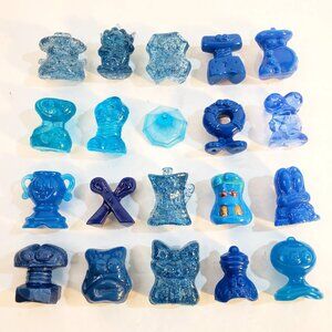 Vintage Mixed 1990's Gogos Crazy Bones Lot of 20 Various Blues Sizes .75" - 1"